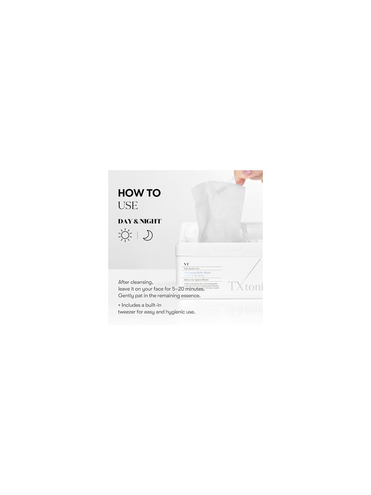 VT Cosmetics Maschera in tessuto illuminante Tx-Toning Daily Mask, 30 pezzi donna
