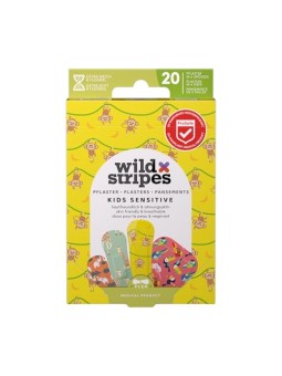 Wild Stripes Cerotti per pelli sensibili a tema giungla per bambini, 20 pezzi bambino