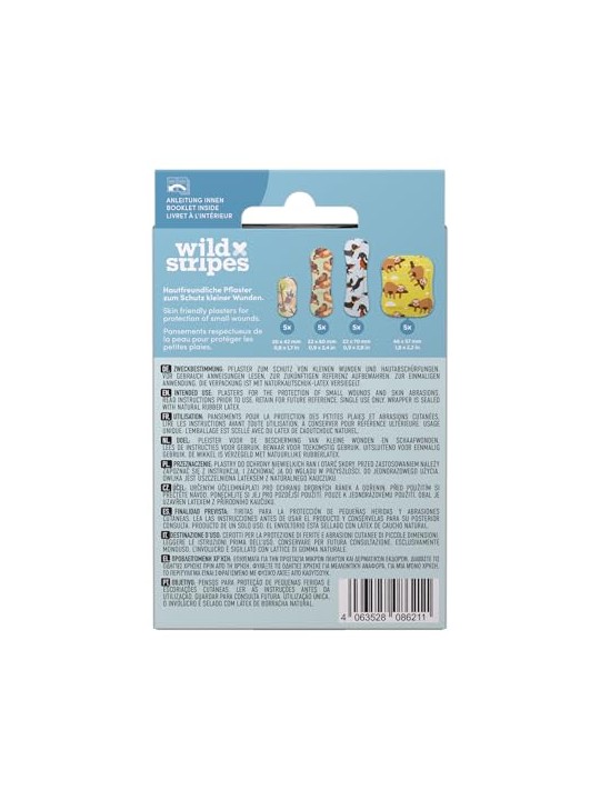 Wild Stripes Toppe divertenti per bambini con animali, 20 pezzi bambino
