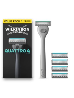 Wilkinson Rasoio elettrico Sword Quattro 4 + cartucce 5 pezzi