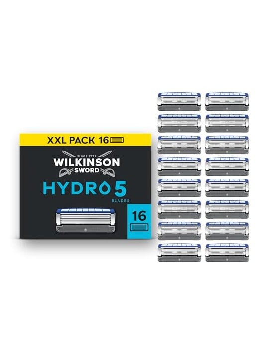 Wilkinson Sword Testine di ricambio Hydro 5 per idratazione della pelle, 16 pezzi uomo