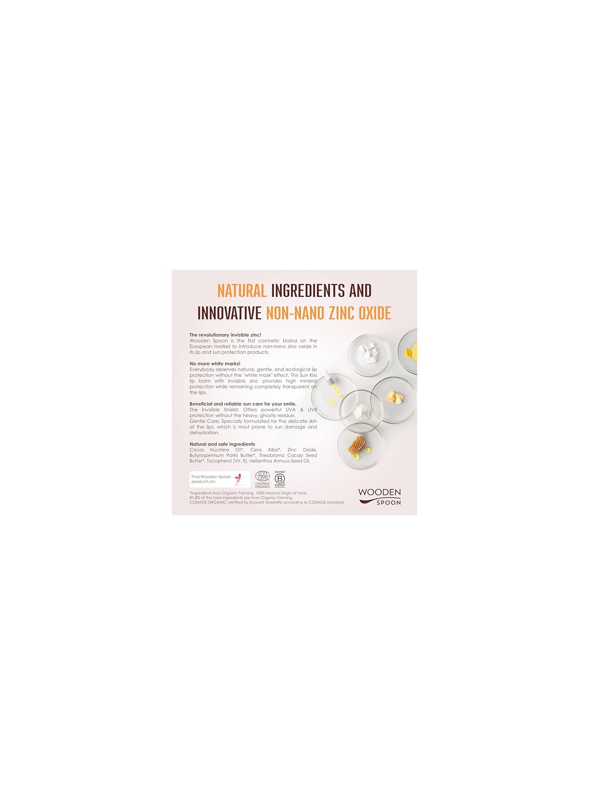 WoodenSpoon Balsamo labbra con protezione solare SPF 45 - 4,3 ml bambino