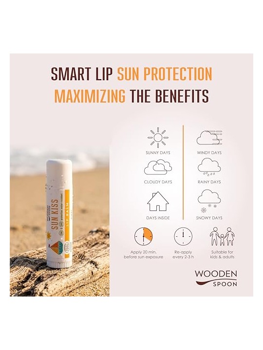 WoodenSpoon Balsamo labbra con protezione solare SPF 45 - 4,3 ml bambino