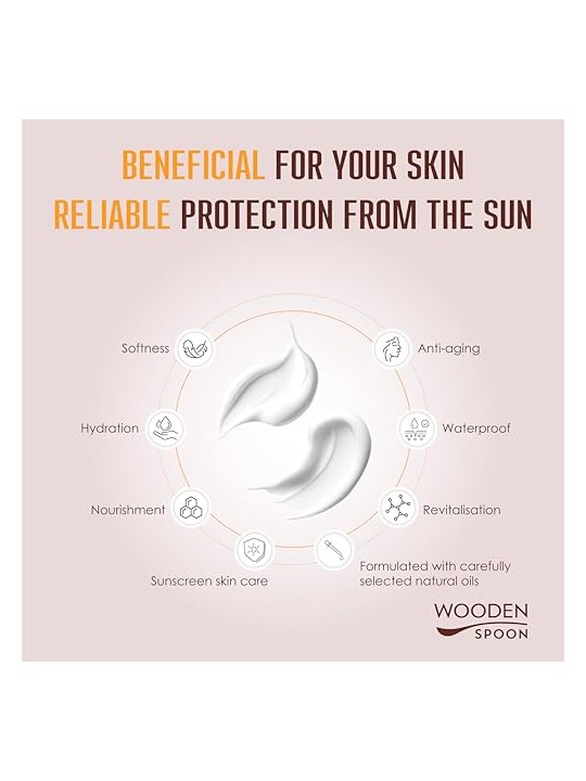WoodenSpoon Crema solare per il viso a basso indice comedogenico SPF 35 - 100 ml unisex