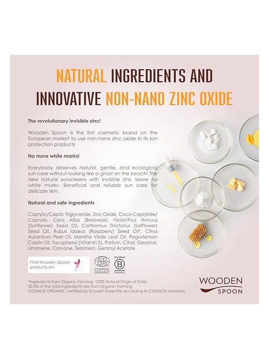 WoodenSpoon Crema solare per il viso a basso indice comedogenico SPF 50 - 50 ml unisex