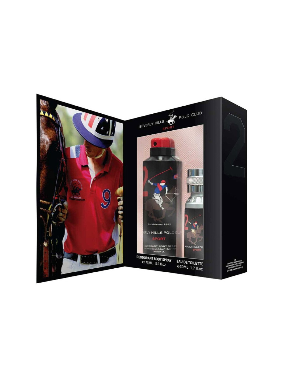 Gift Set Beverly Hills Polo Club: 1982 - Sport 2 Eau De Toilette uomo 50ml + 1982 - Sport 2 antitraspirante spray deodorante uom