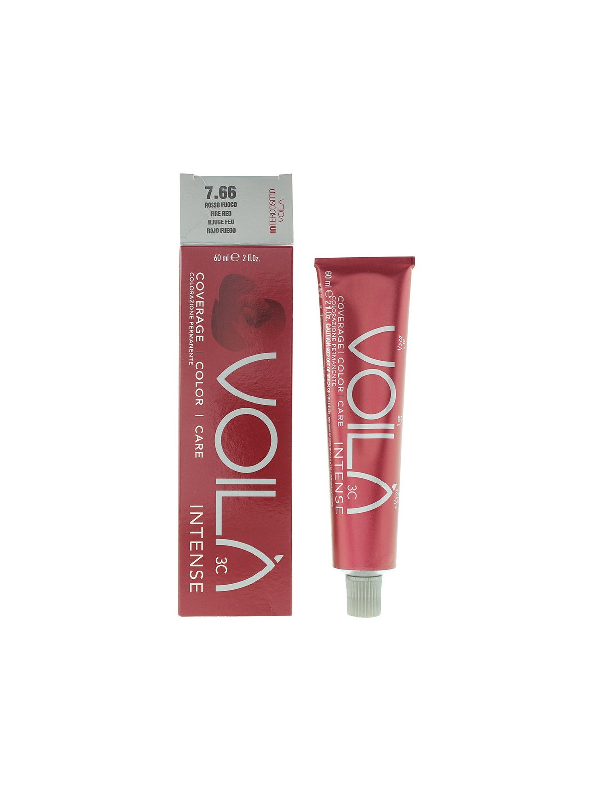 Intercosmo Voila 3C Intense tinta per capelli permanente 7.66 Fire Red 60ml
