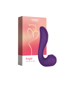 Honey Play Box Angel Clit Suckers G Spot Vibrator & Clit Licking Tongue 3-In-1 9 Vibrating + 9 Licking + 3 Sucking Modes ricaric