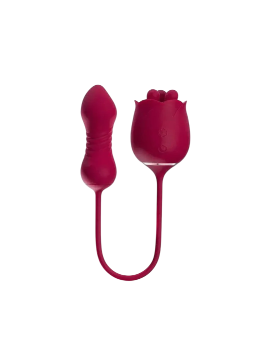 Honey Play Box Rosa Rotating Rose Toy & Thrusting Vibrator 2-In-1 9 Thrusting Patterns & 9 Rotation Patterns Modes rosa ricarica