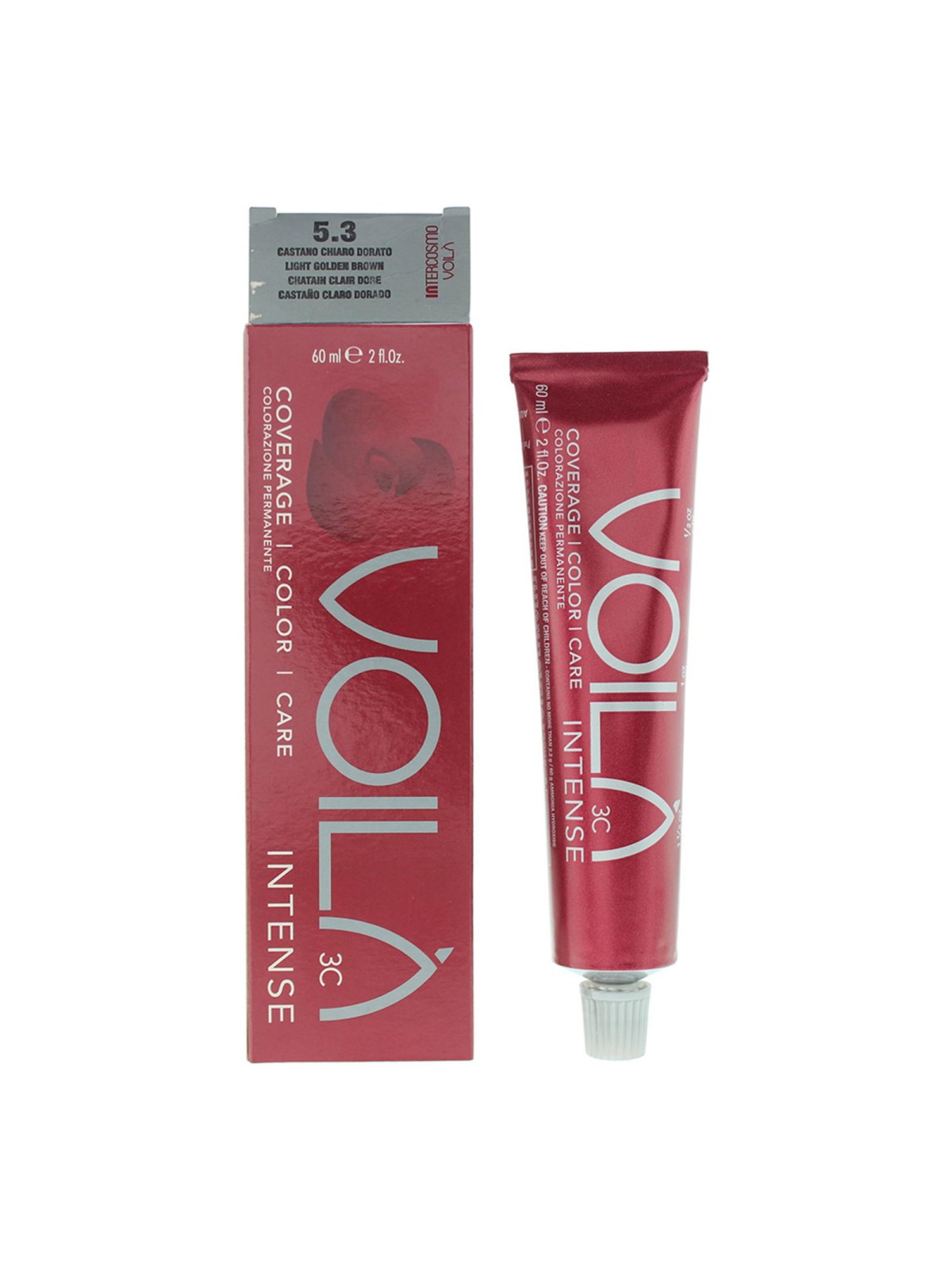 Intercosmo Voila 3C Intense tinta per capelli permanente 5.3 Light Golden Brown 60ml