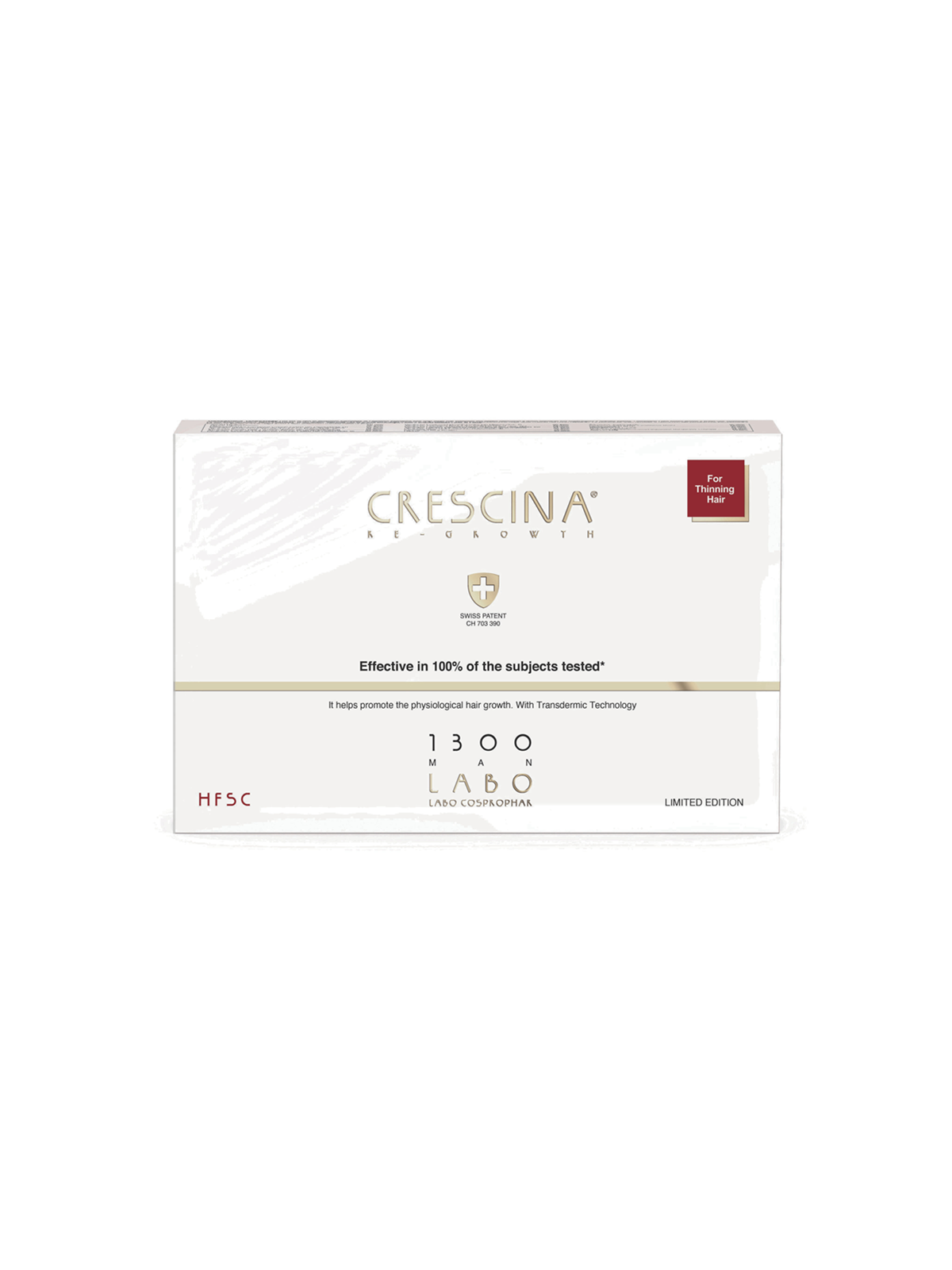 set Labo Suisse Crescina Transdermic HFSC 1300 per stimolare la crescita siero trattamento in fiale per cuoio capelluto uomo 5 p