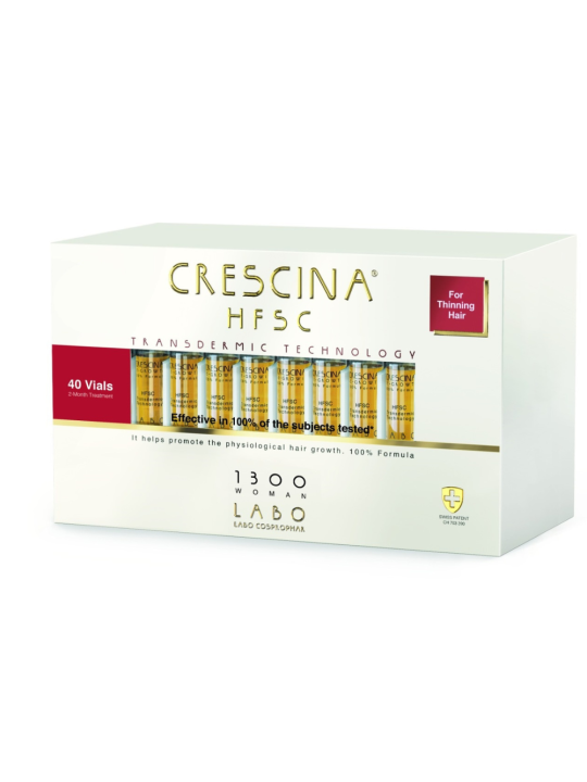 Labo Suisse Crescina Transdermic HFSC 1300 per stimolare la crescita siero trattamento in fiale per cuoio capelluto donna 40 pcs