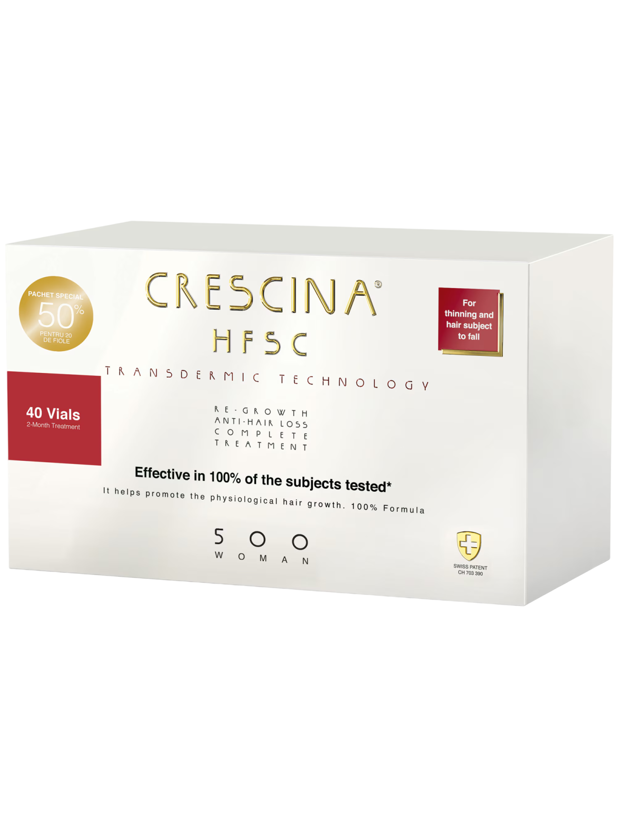Labo Suisse Crescina Transdermic HFSC 500 per stimolare la crescita siero trattamento in fiale per cuoio capelluto donna 20 + 20