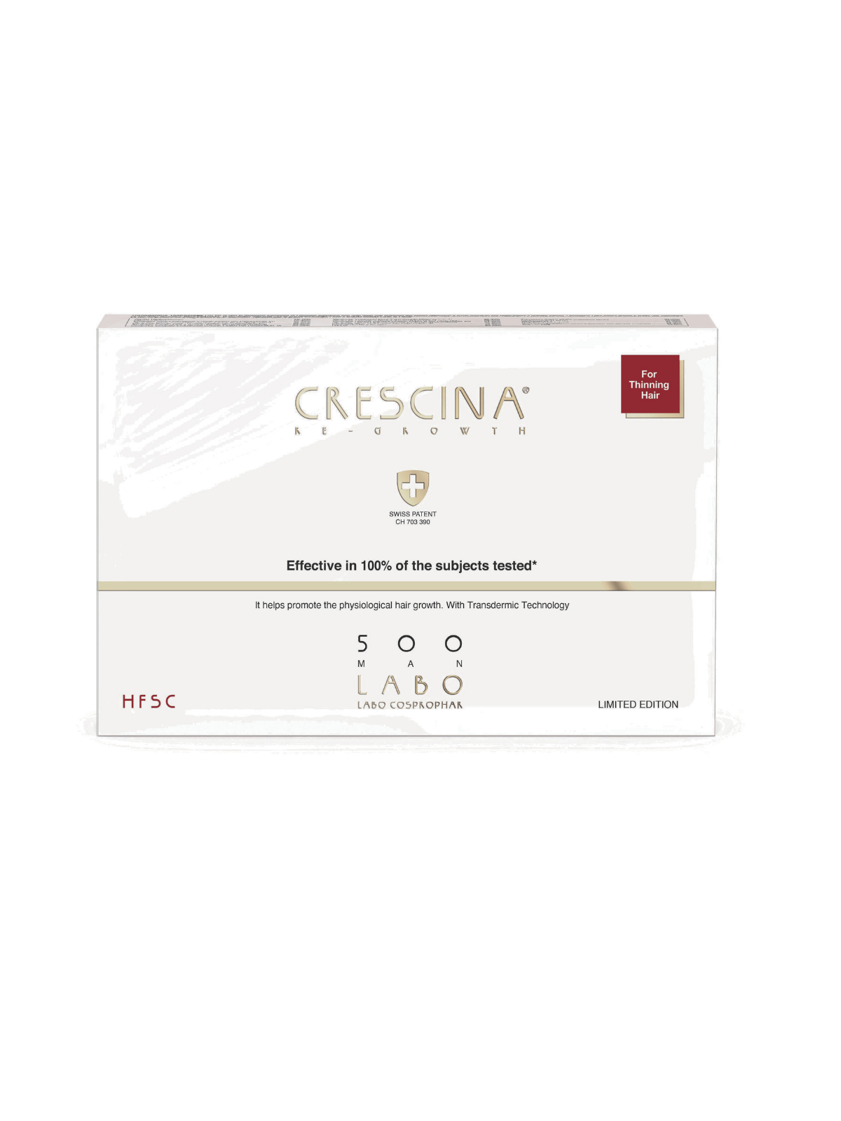 set Labo Suisse Crescina Transdermic HFSC 500 per stimolare la crescita siero trattamento in fiale per cuoio capelluto uomo 5 pc
