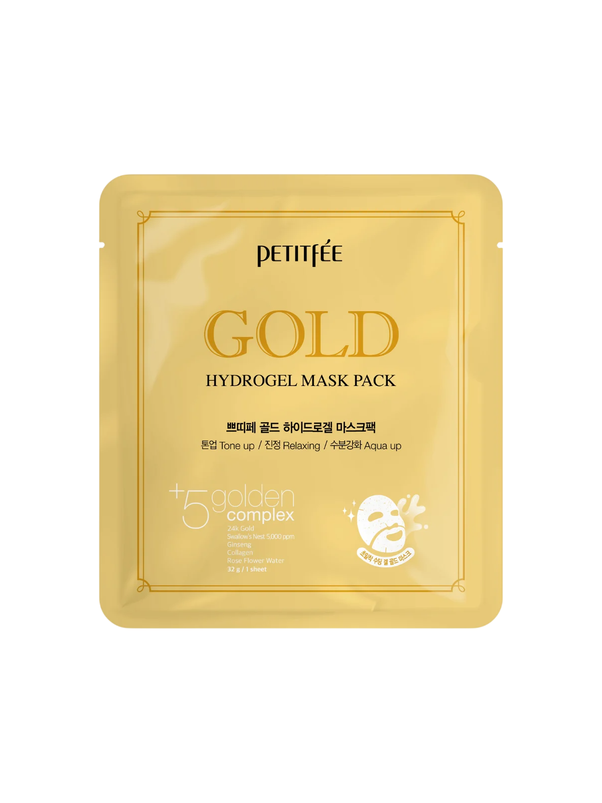 Petitfee Gold anti-invecchiamento Hydrogel maschera in gel per viso 32 g donna
