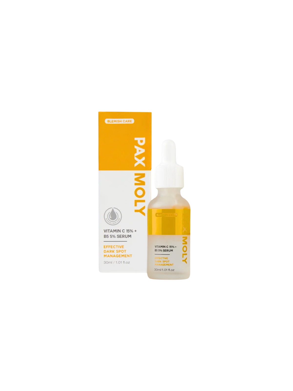 PaxMoly Effective Dark Spot Management 15% Vitamina C + 5% B5 Brightening & Hydrating giorno e notte siero per viso 30ml donna