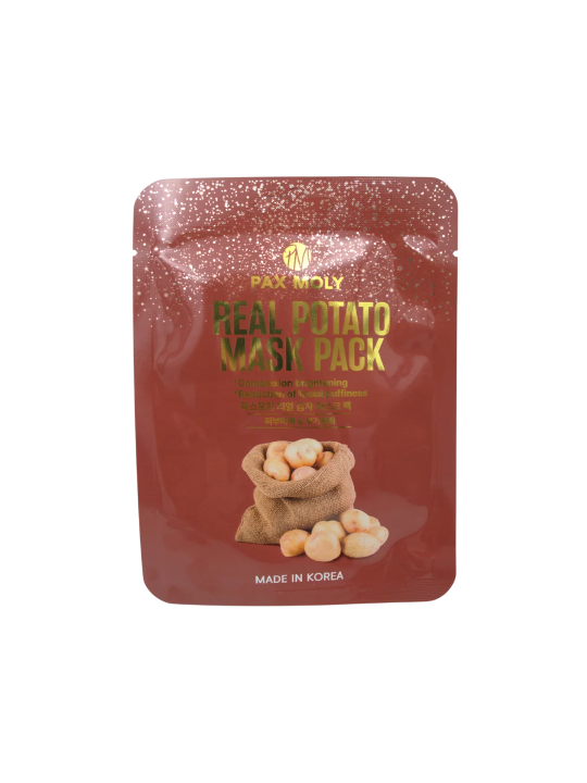 PaxMoly Real Potato illuminante maschera in tessuto per viso giorno e notte 25ml donna