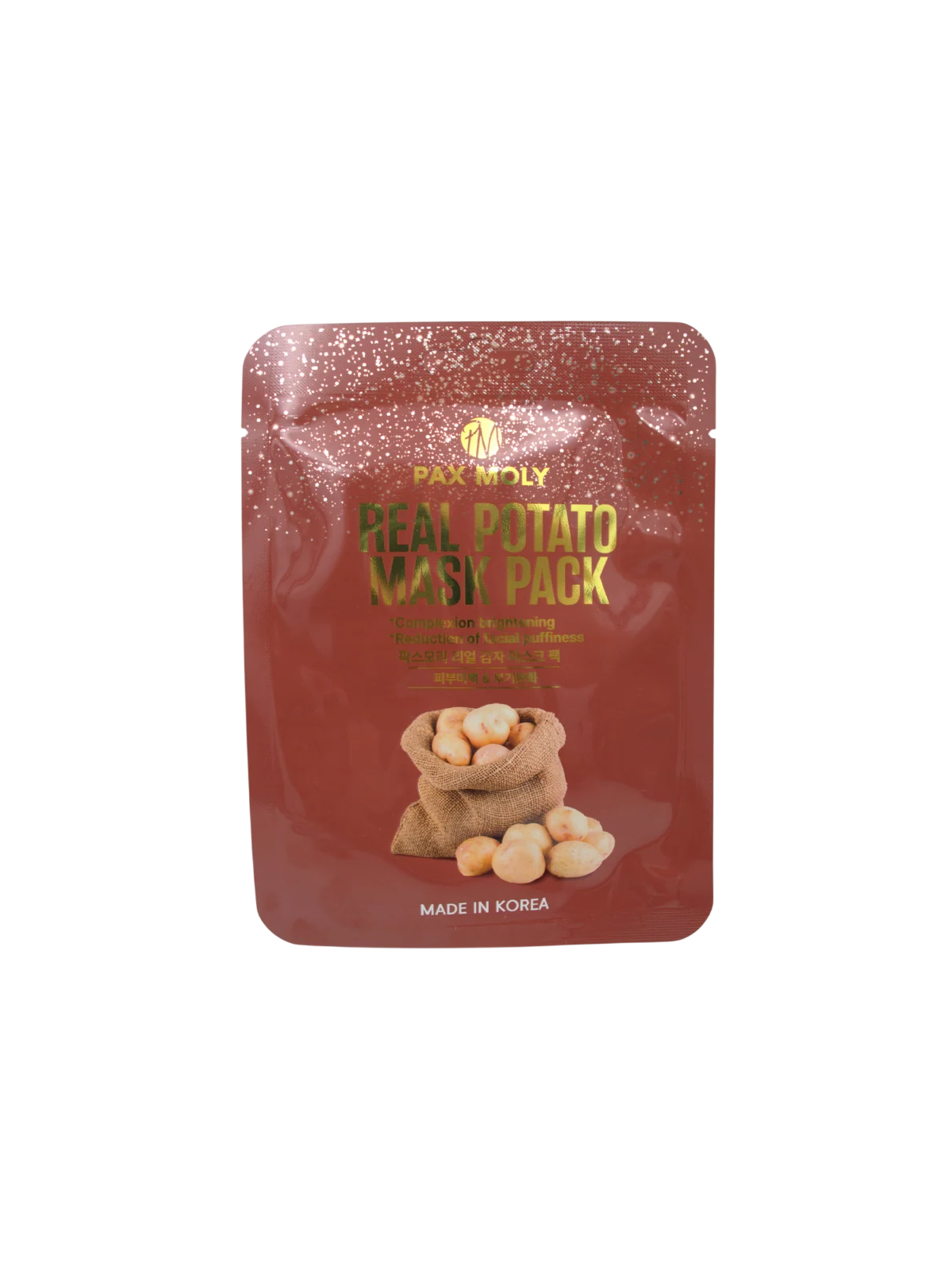 PaxMoly Real Potato illuminante maschera in tessuto per viso giorno e notte 25ml donna
