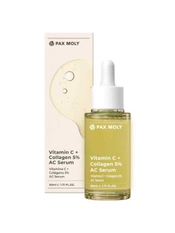 PaxMoly Ac Serum Vitamin C + Collagen 5% Hydrating & Brightening giorno e notte siero per viso 50ml donna
