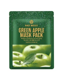PaxMoly Green Apple illuminante maschera in tessuto per viso giorno e notte 25ml donna