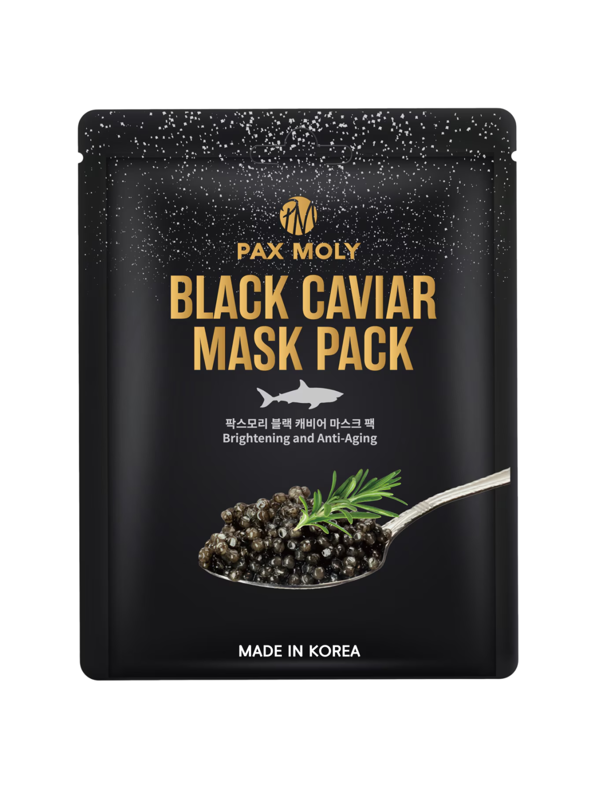 PaxMoly Black Caviar illuminante Hydrating & Anti-Aging maschera in tessuto viso 25ml donna