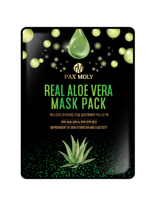 PaxMoly Real Aloe Vera Firmness Elasticity idratazione maschera in tessuto per viso 25ml donna
