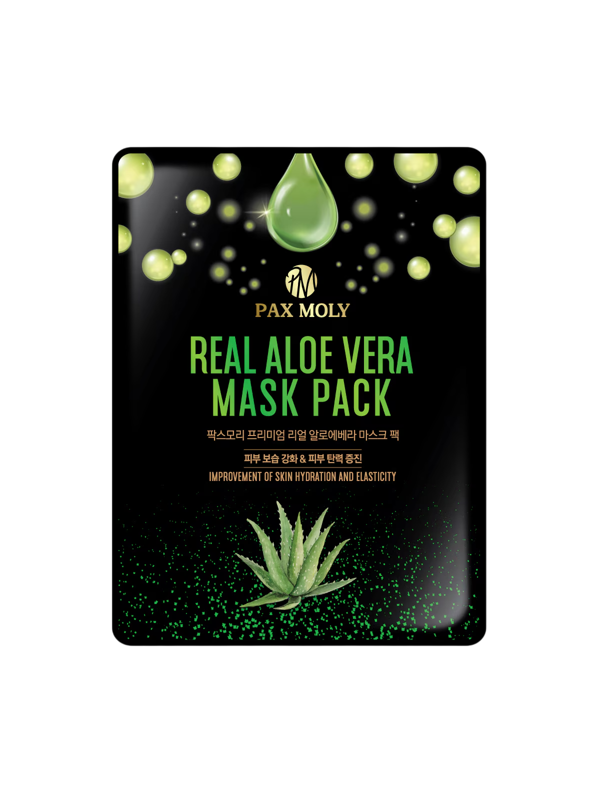 PaxMoly Real Aloe Vera Firmness Elasticity idratazione maschera in tessuto per viso 25ml donna