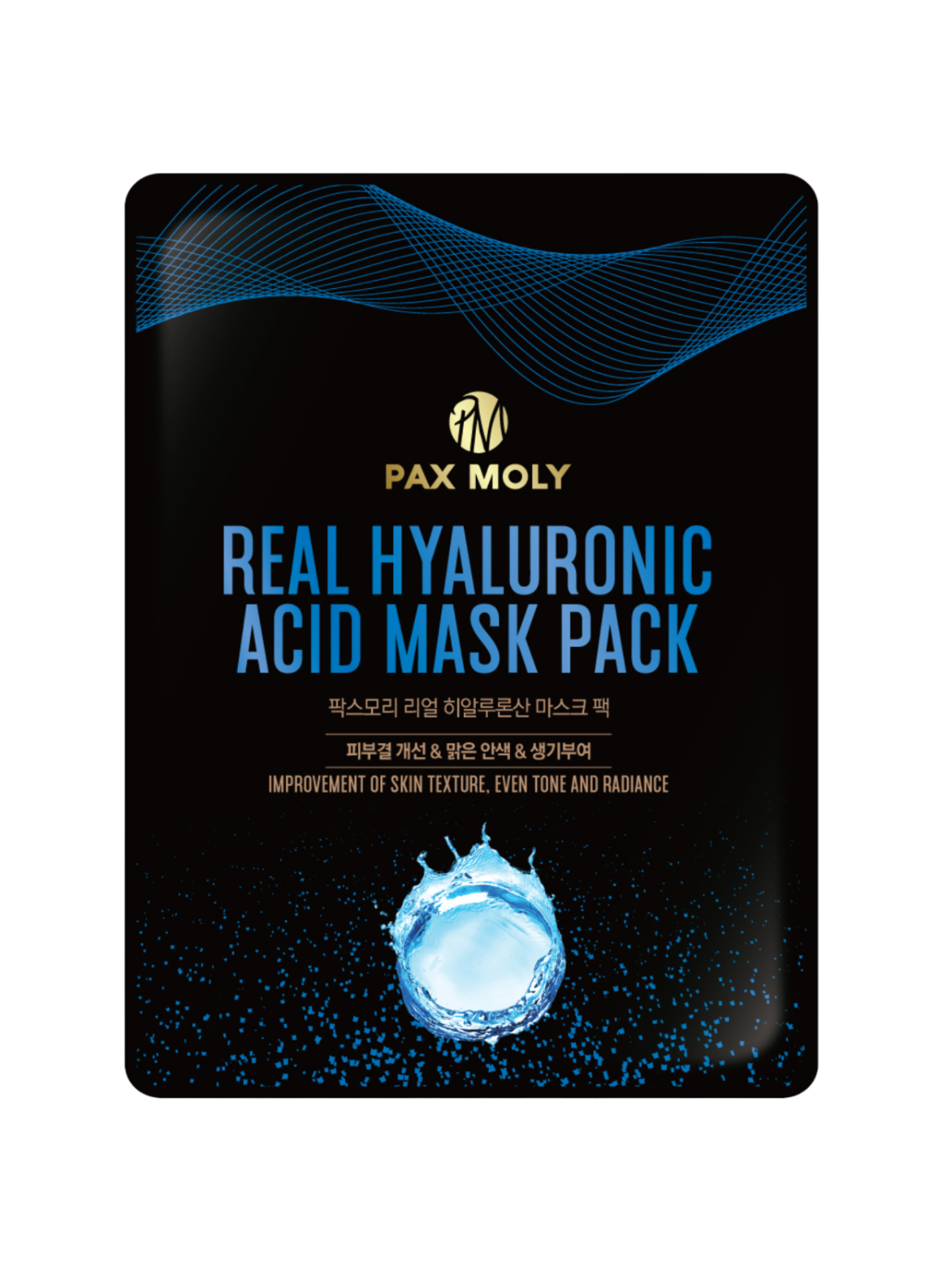 PaxMoly Real Hyaluronic Acid Even Tone & Brighten maschera in tessuto per viso 25ml donna