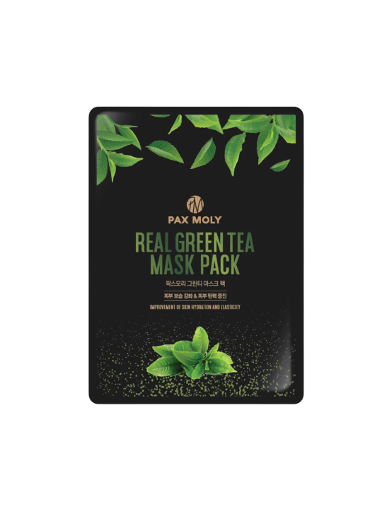 PaxMoly Real Green Tea Hydration & Elasticity maschera in tessuto per viso 25ml donna