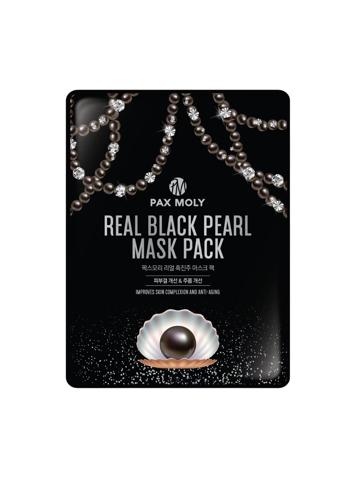 PaxMoly Real Black Pearl anti-invecchiamento maschera in tessuto per viso 25ml donna