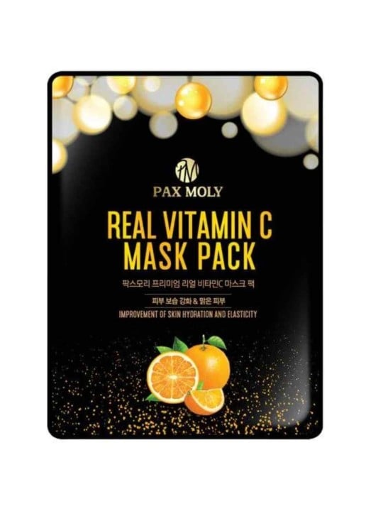 PaxMoly Real Vitamin C Brightening & Anti-Aging maschera in tessuto viso giorno e notte 25ml donna