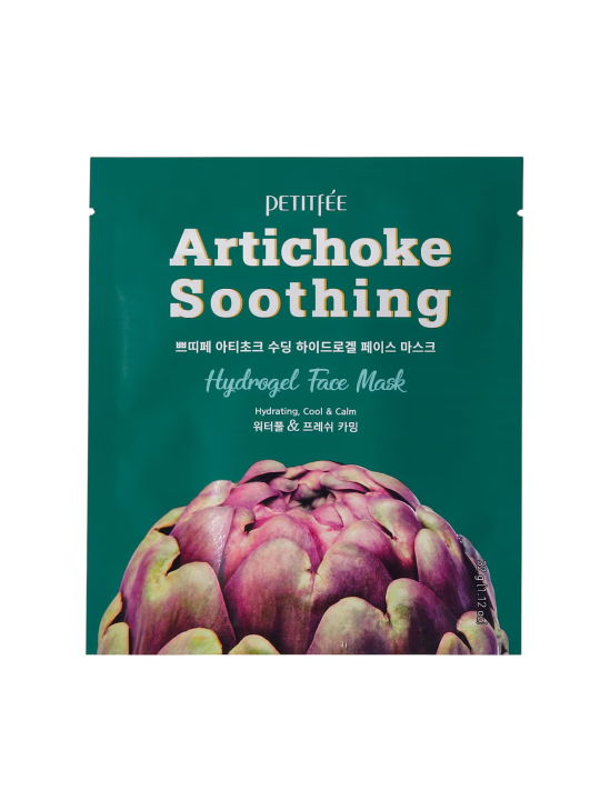 Petitfee Artichoke Soothing Hydrogel calmante maschera in tessuto per viso 32 g donna