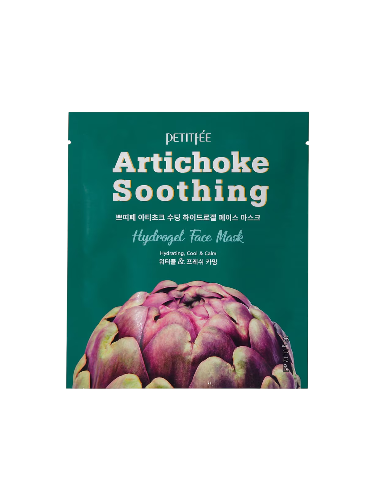 Petitfee Artichoke Soothing Hydrogel calmante maschera in tessuto per viso 32 g donna