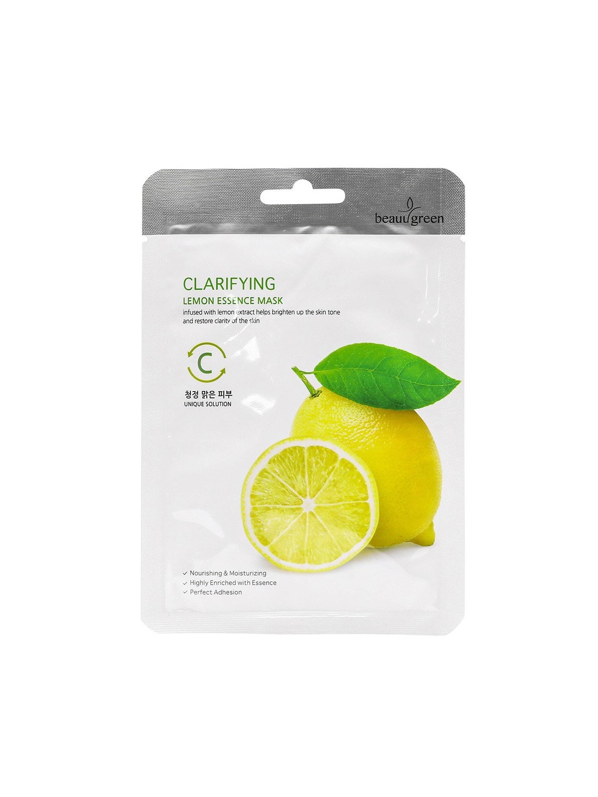 Beauugreen purificante Lemon Essence purificante maschera in tessuto per viso 23 g donna