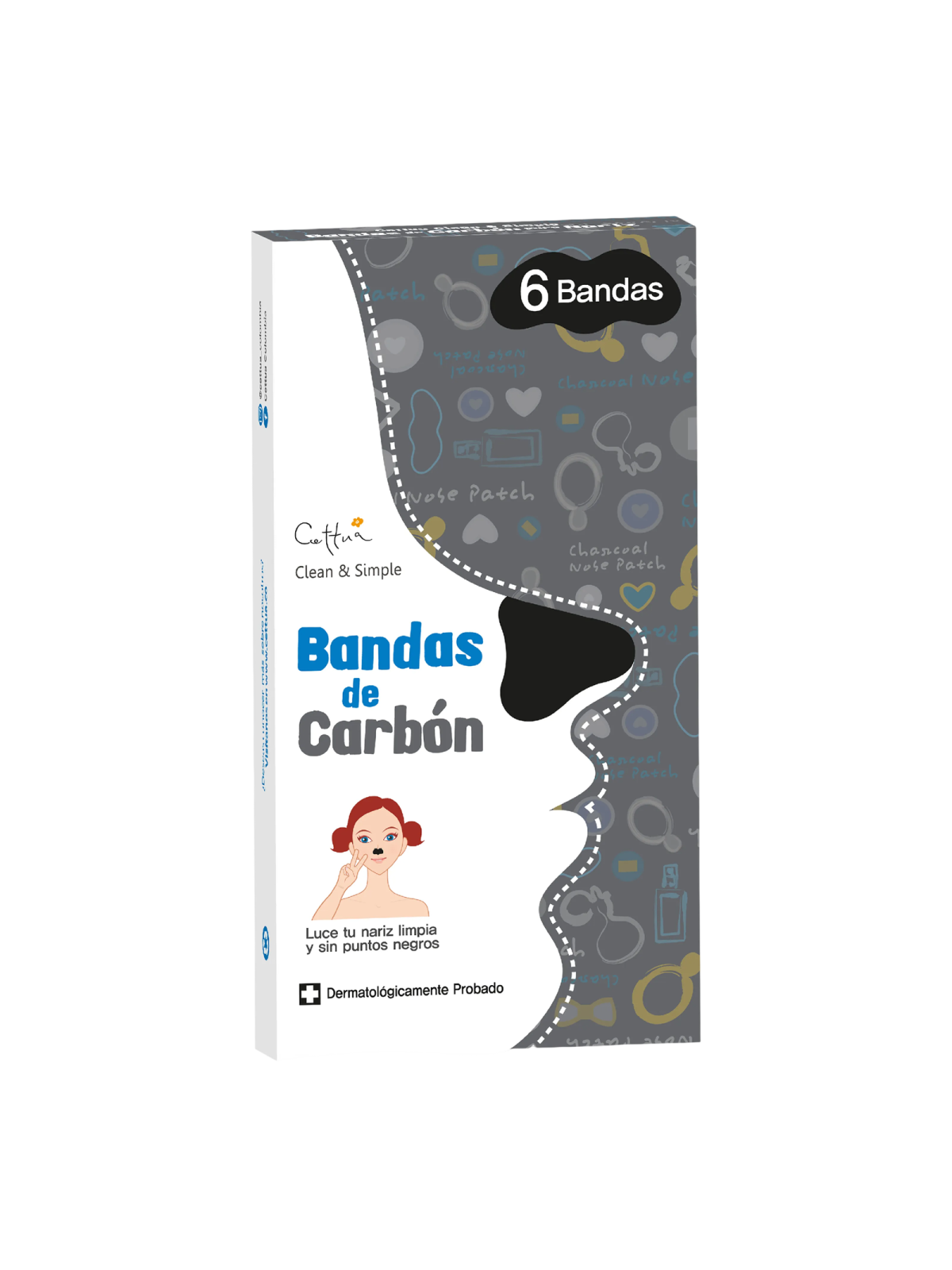 Cettua Cettua carbone attivo Cleansing & Exfoliating Nose Sheet Strips 6 pcs donna