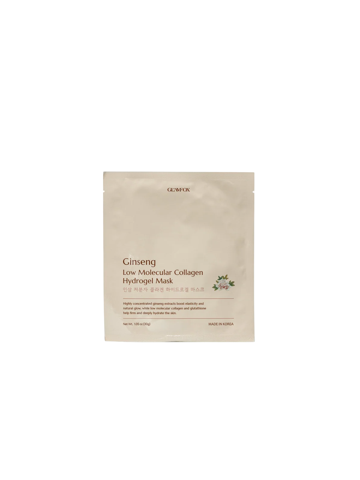 Glamfox Ginseng idratante tonificante illuminante rivitalizzante Hydrogel maschera in gel per viso 30 g donna