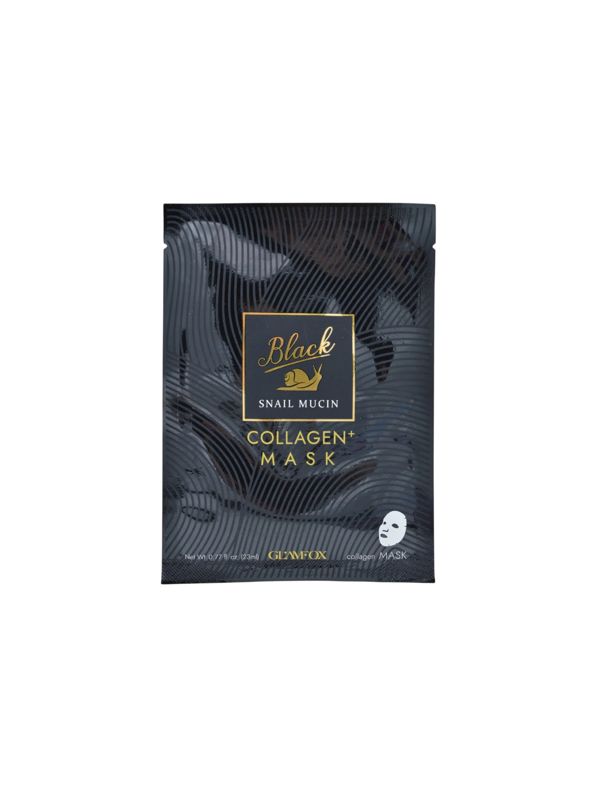 Glamfox nero Snail Mucin & Collagen idratante maschera in tessuto per viso 23ml donna