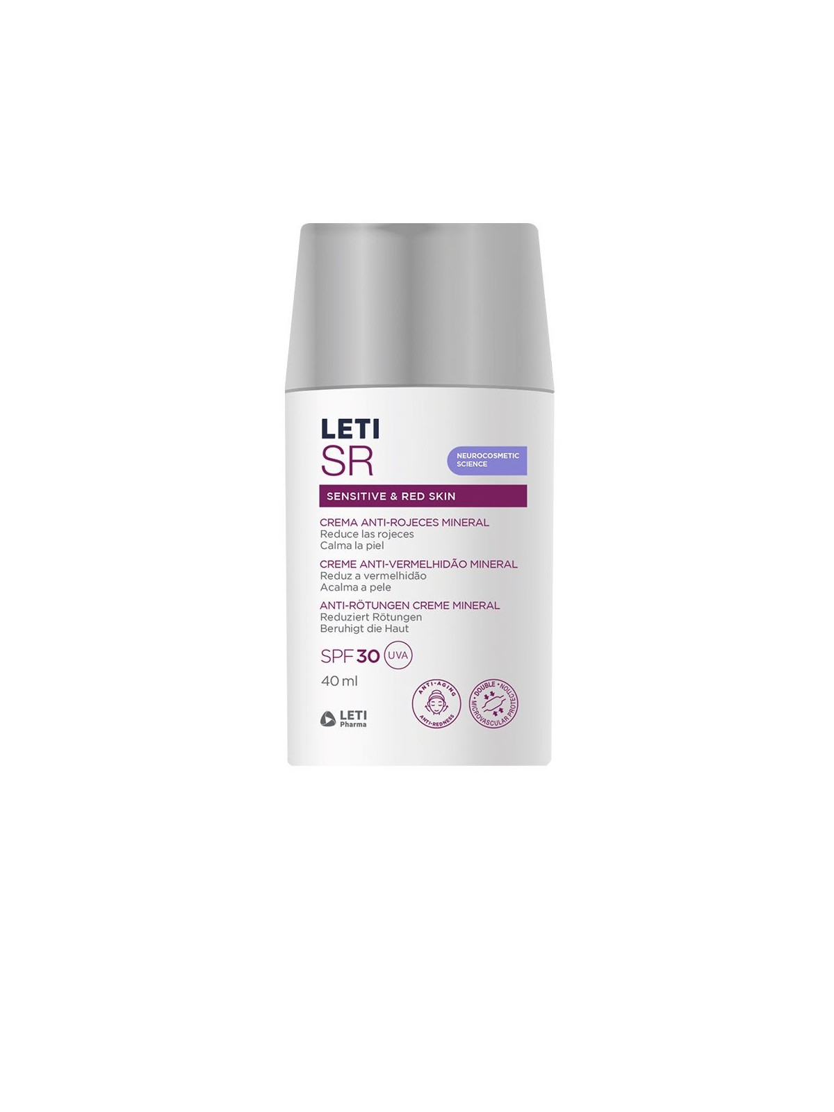 Leti Pharma LETISR sensibile & pelle rossa minerale anti-rossore crema SPF30 40ml Unisex