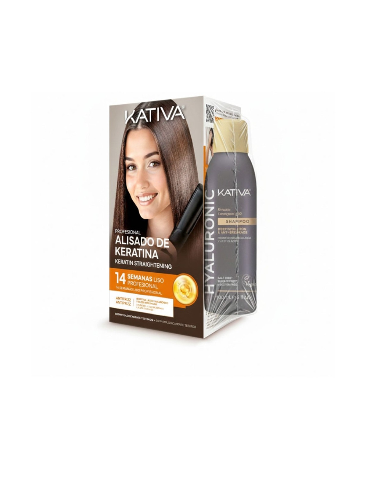 Kativa KATIVA PROFESSIONAL KERATIN set di stiratura 2 pc Keratin straightening treatment + shampoo 100 ml Unisex