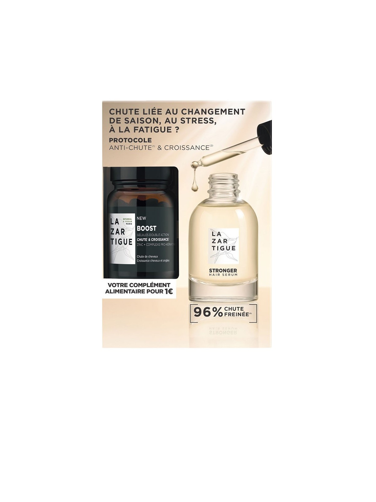 Lazartigue più forte anti caduta dei capelli e crescita PROTOCOL 2-PIECE KIT Unisex