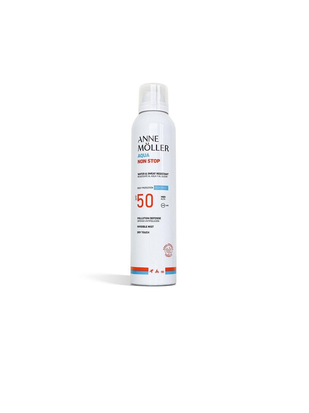 Anne Möller AQUA non stop acqua e resistente al sudore spray corpo SPF50 200ml Unisex