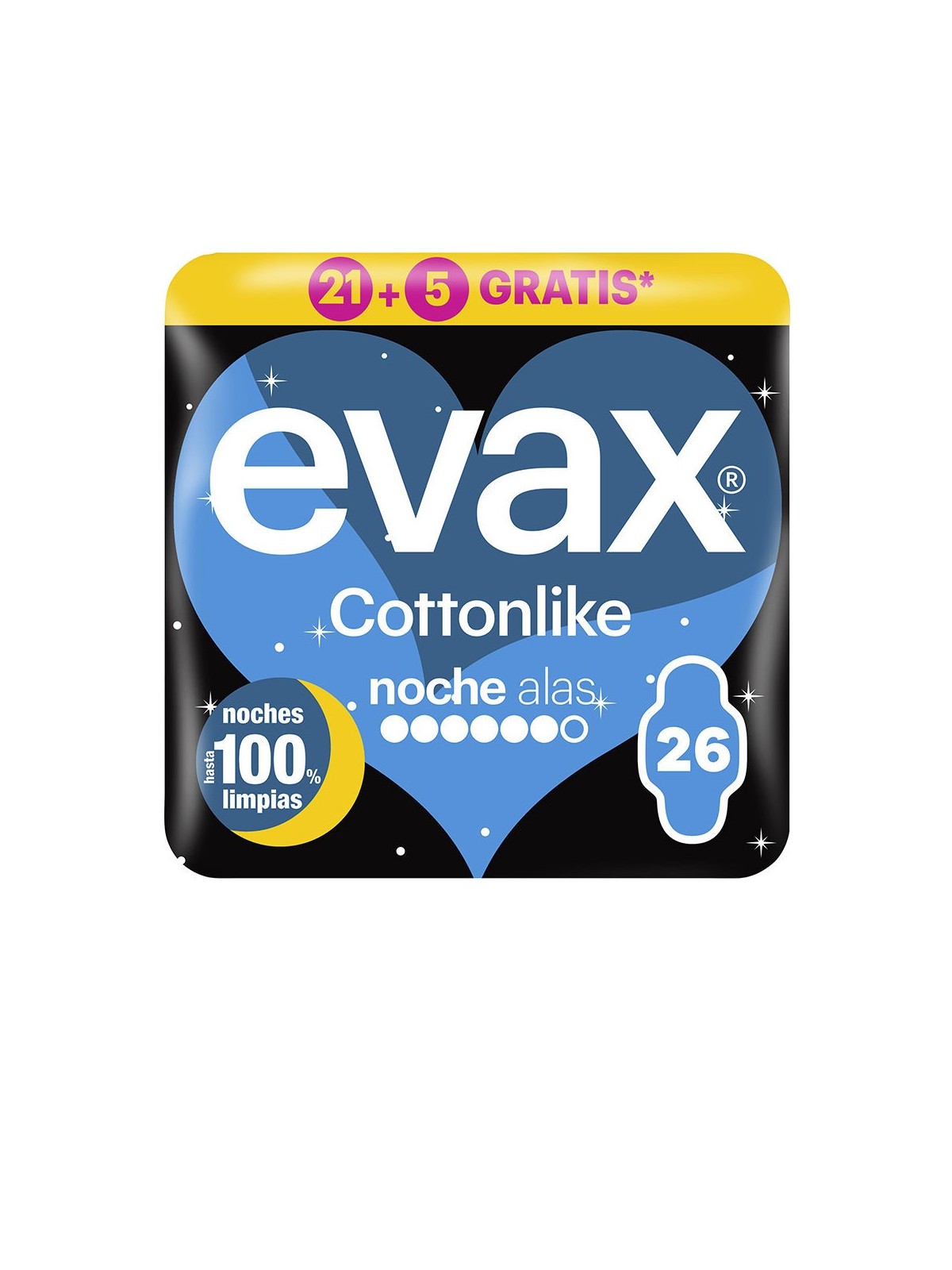 Evax simile cotone notte pads, wings, 26 unità Woman