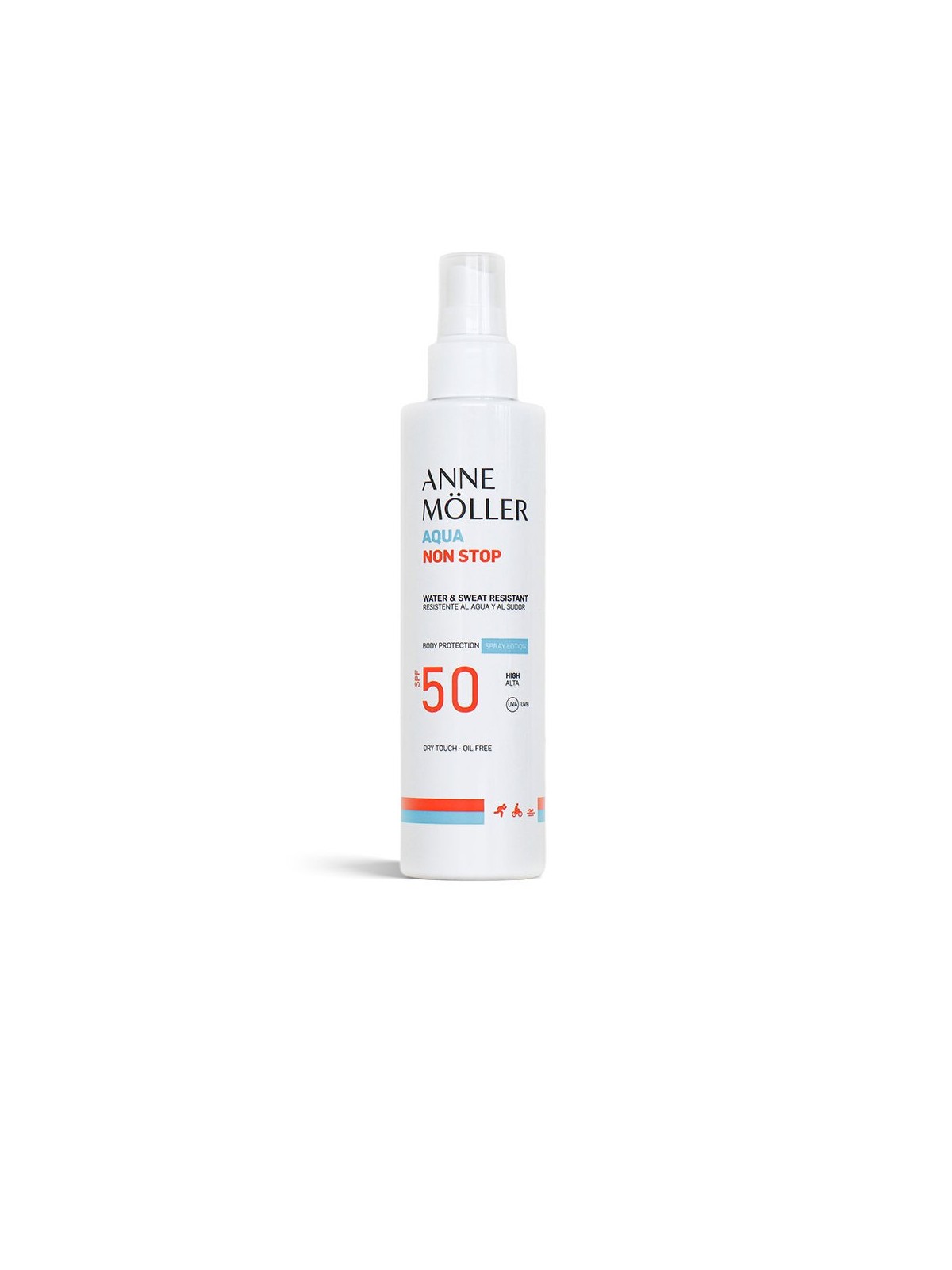 Anne Möller AQUA non stop acqua e resistente al sudore spray SPF50+ 175ml Unisex