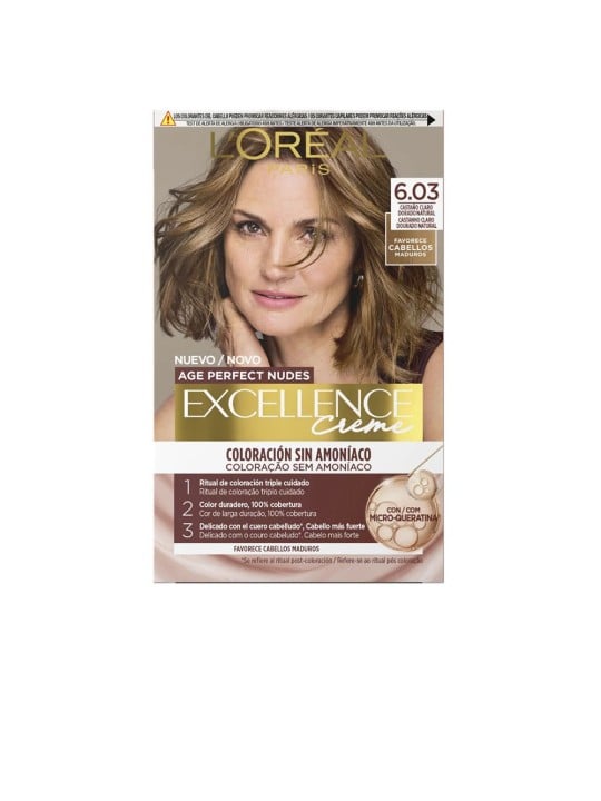 L'Oréal Paris eccellenza crema senza ammoniaca capelli colore con microcheratina N.6.03-Light marrone 1 unità Unisex