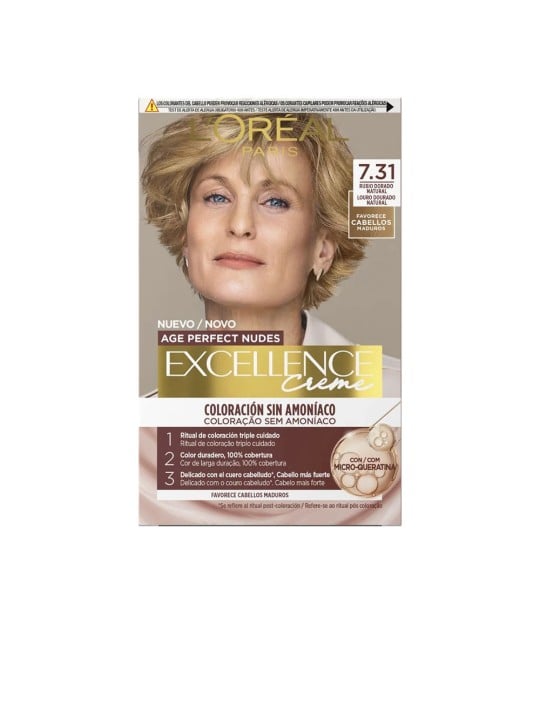 L'Oréal Paris eccellenza crema senza ammoniaca capelli colore con microcheratina N.7.31-Natural biondo dorato 1 unità Unisex