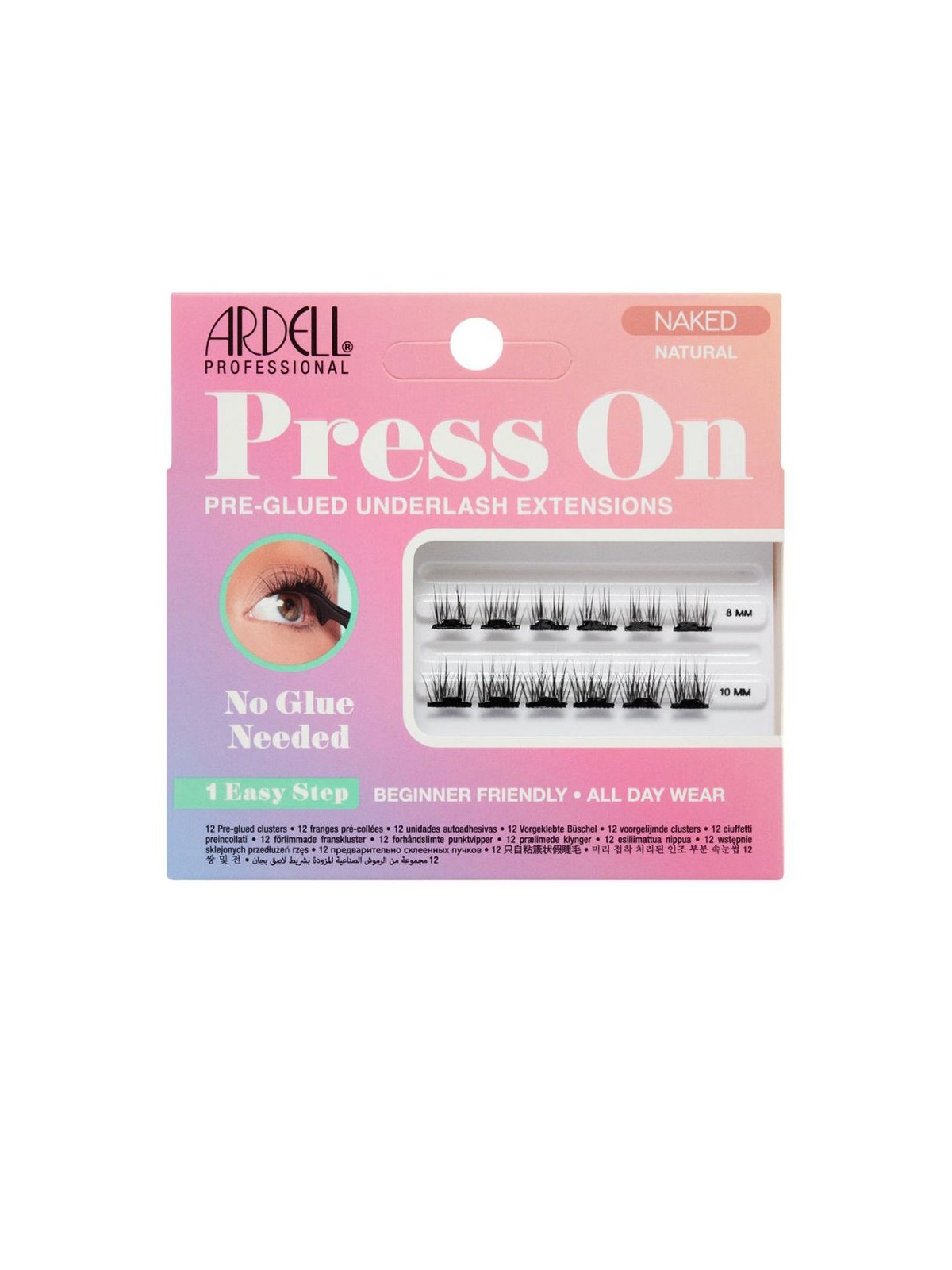 Ardell ARDELL PRESS ON sottociglia pre-incollate estensioni N.naked naturale 12 u Unisex