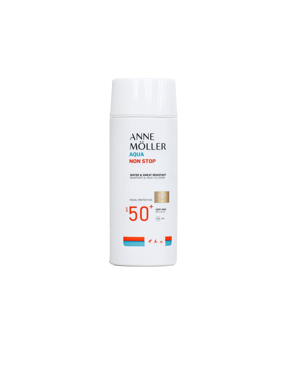 Anne Möller AQUA non stop acqua e resistente al sudore fluido luminoso SPF50+ 75ml Unisex