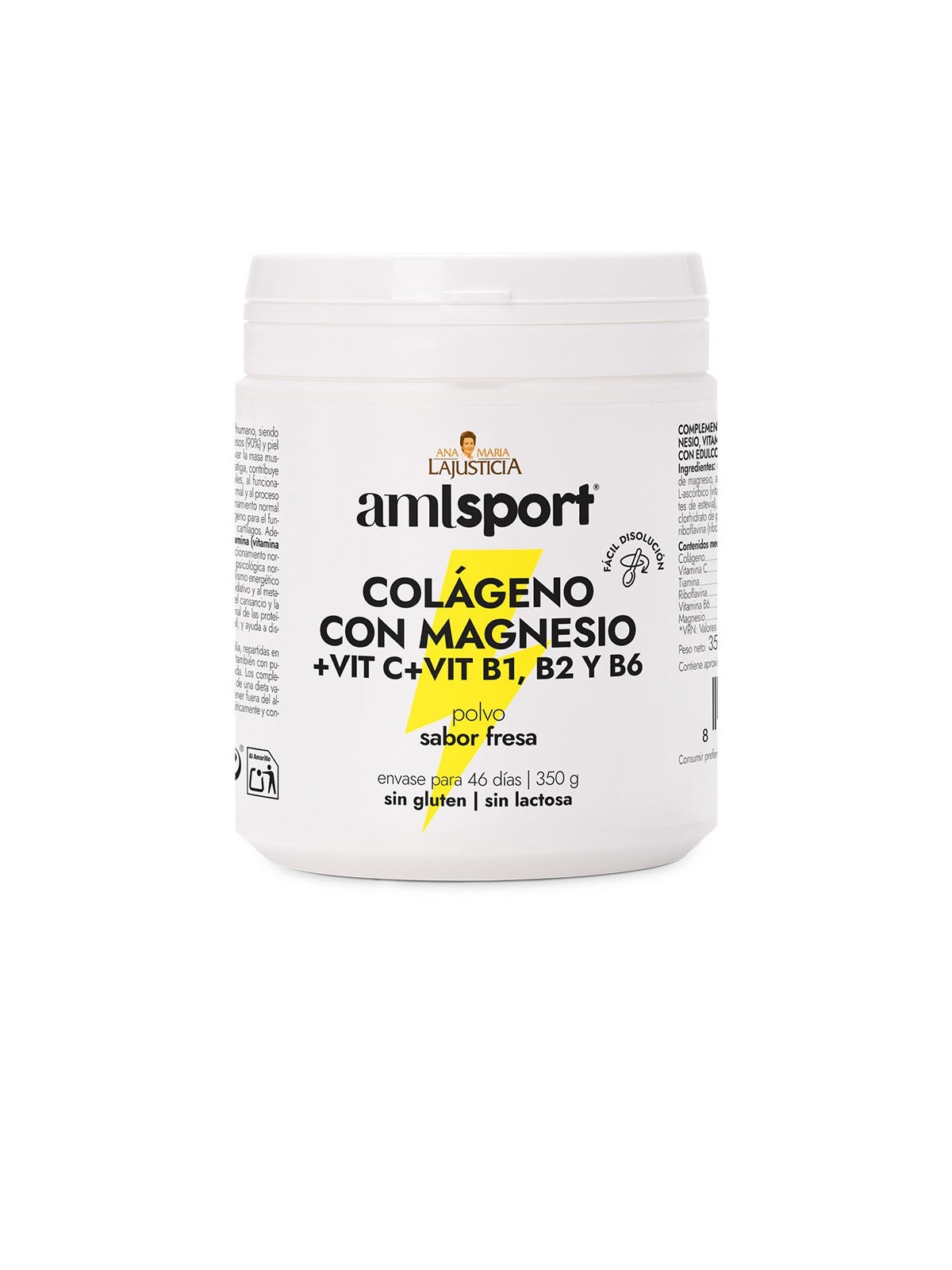 Ana Maria Lajusticia collagene con magnesio + VIT.C + VIT.B1.B2.B6 fragola gusto pol 350 gr Unisex