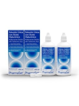 Pharmaset PHARMASET soluzione unica con acido ialuronico acido per lenti a contatto morbide lenti 2 x 500ml Unisex