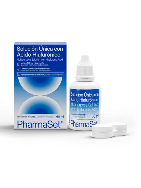 Pharmaset PHARMASET soluzione unica con acido ialuronico acido per lenti a contatto morbide lenti 60ml Unisex